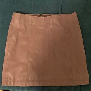 Free People Suede Tan Gray Pencil Mini Skirt